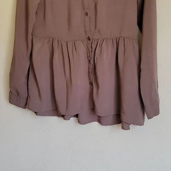 BONGO blause collar with buttons size S/C brown - Picture 7 of 12